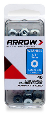 Washers, Steel, 1/8-In., 40-Ct.