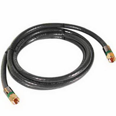 18 AWG Quad Shielded RG6 Coaxial Cable, Black, 6 Ft.