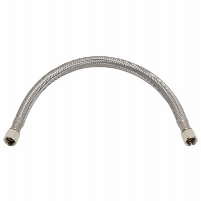 Stainless-Steel Ice Maker Connector, 1/4 x 1/4 x 12 In.