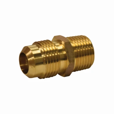 Eastman 3/8 In. OD Flare x 1/2 In. MIP (tapped 3/8 In. FIP) Brass Adapter Gas Fitting