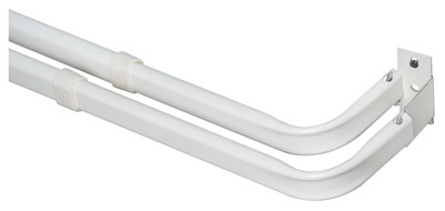 Double Curtain Rod, White, 28 to 48 In.