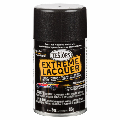 One-Coat Lacquer Craft Spray Paint, Black Gloss, 3-oz. (3 pieces)