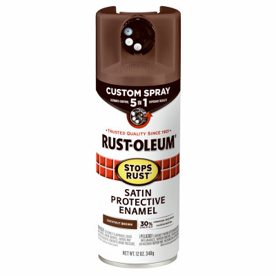 Stops Rust Custom Spray 5-in-1 Spray Paint, Satin Chestnut Brown, 12 oz.