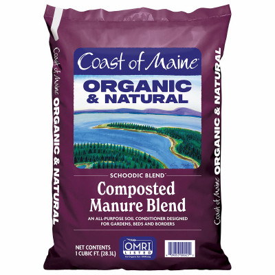 Composted Cow Manure Soil Builder, Schoodic Blend, 1-Cu. Ft.