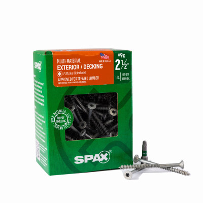 #9 x 2-1/2" Exterior Flat Head Wood Deck Screws  Construction Torx T-Star Plus (109 EA) 1 LB