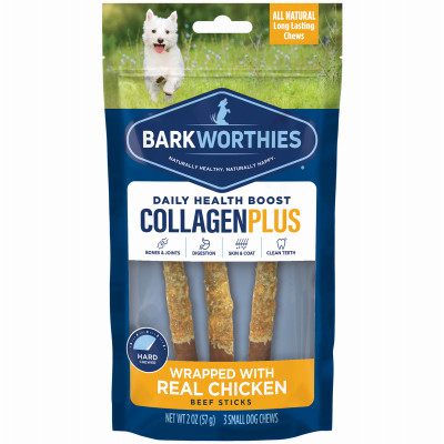 Chicken Wrapped Collagen Natural Dog Chews, 6-In., 3-Pk.