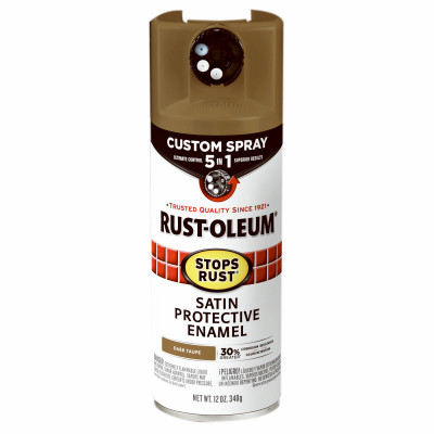 Stops Rust Custom Spray 5-in-1 Spray Paint, Satin Dark Taupe, 12 oz.