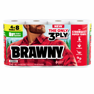 3-Ply Tear-A-Square Paper Towel, 4-Pack