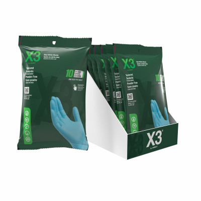 X3 Nitrile Industrial Gloves, Blue, 10-Pr. (28 pieces)
