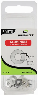 Back-Up Plate for 3/16-In. Diameter Rivet, Aluminum, 30-Pk.