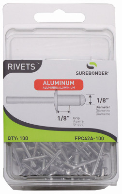 100-Pack Short Aluminum Rivets