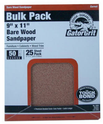Garnet Sandpaper, 320-Grit, 9 x 11 In., 25-Ct.