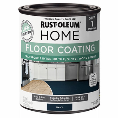 HOME Floor Coating Base Coat, Step 1, Navy, Qt.