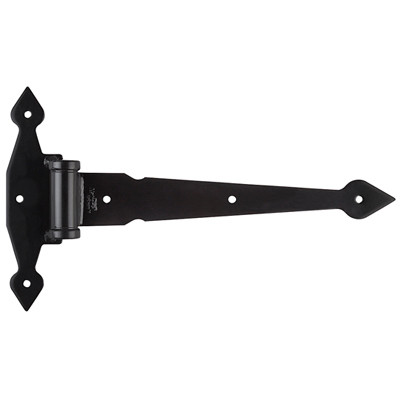 Decorative Gate T-Hinge, Spear, Extra Heavy Duty, Black, 13 In.