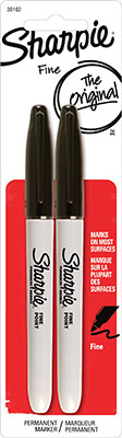 Fine-Point Permanent Markers, Black, 2-Ct.