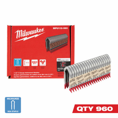 Galvanized Barbed Collated Fence Staples, 9 Gauge, 1-1/2 In., 960-Ct.