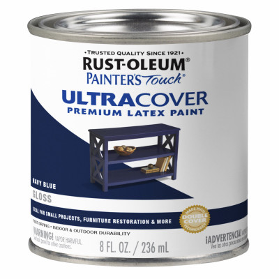 Painter's Touch Ultra Cover Latex Paint, Navy Blue, 1/2-Pint