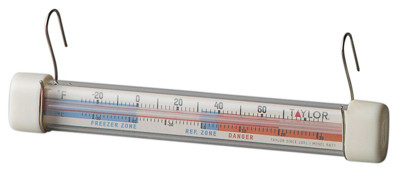 Refrigerator/Freezer Thermometer, Plastic, With Hanging Hooks