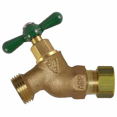 No-Kink Straight Hose Bibb, Lead-Free, 1/2 In. Compression x 3/4 In. Hose Thread