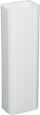 Gutter Downspout, White Aluminum, 3 x 4 In. x 10 Ft. (10 pieces)