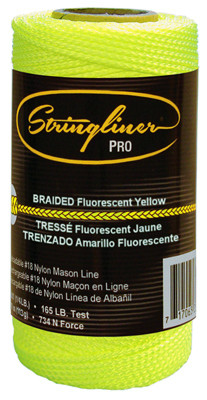 Braided Construction Line, Fluorescent Yellow, 1/4#, 250 Ft. Roll
