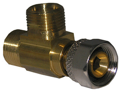 Angle Stop Add A Tee, 3/8 In. Female Compression Inlet x 3/8 In. Compression x 3/8 In. Compression