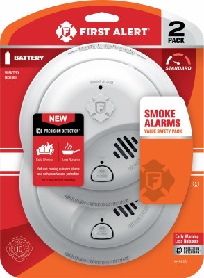Smoke Alarm, Battery Operated, 2-Pk.