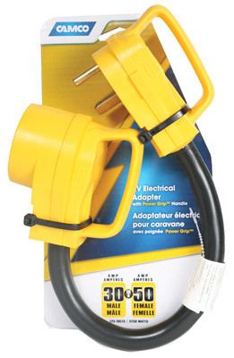 RV PowerGrip Electric Adapter, 30A Male to 50A Female, 18 In.