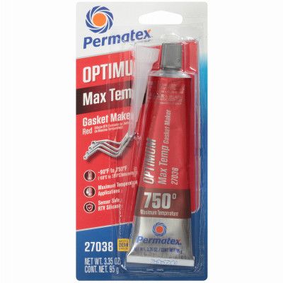Optimum Max Temperature Gasket Maker, Easy-Disassembly, Red, 3.35 oz.