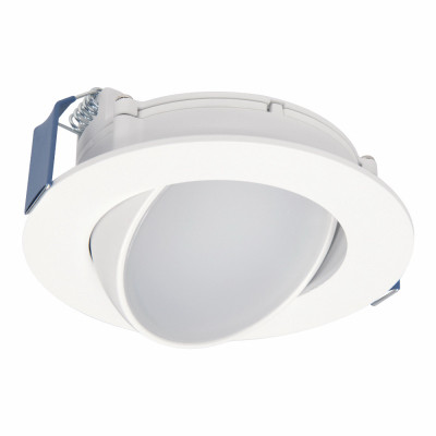 LED Recessed Ceiling Light, Adjustable Direction, White Flange, 4 In.