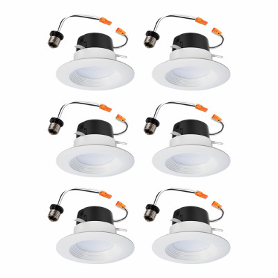 LED Retrofit Recessed Downlights, White, 4 In., 6-Pk.