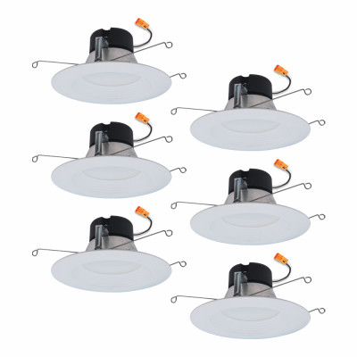 LED Retrofit Recessed Downlights, White, 5-6 In., 6-Pk.
