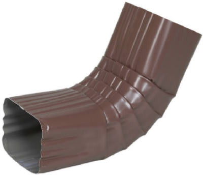 Gutter Front Elbow, Style A, 75 Degree, Brown Aluminum, 3 x 4 In.