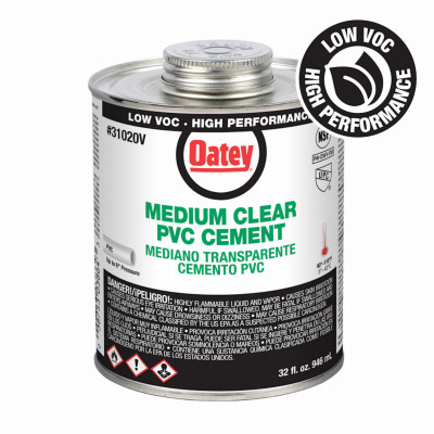 PVC Pipe Cement, Clear, 32 oz.