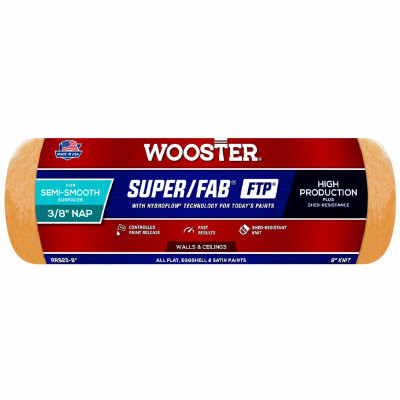Super Fab Paint Roller Cover, Shed Resistant, 3/8-In. Nap, 9-In.