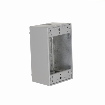 1-Gang Weatherproof Box, (3) 1/2 in. Threaded Outlets, Gray