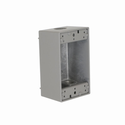 1-Gang Weatherproof Box, (4) 1/2 in. Threaded Outlets, Gray