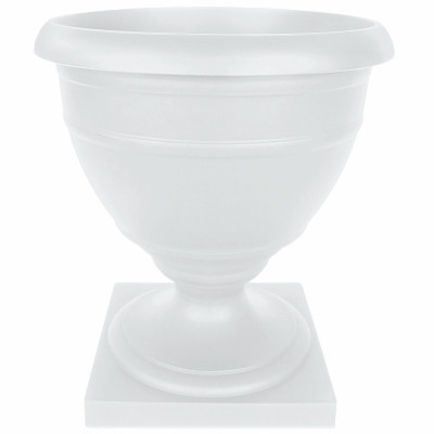 Grecian Urn, White Resin, 16 In.