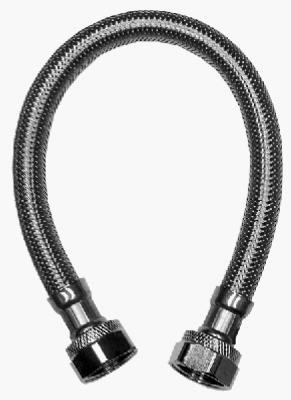 Faucet Connector, Stainless Steel, 1/2 FIP x 1/2 FIP x 20 In.
