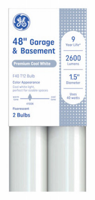 Garage & Basement Fluorescent Bulb, 40 Watt, 2-Pk. (9 pieces)