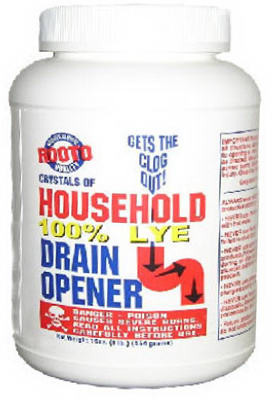 Lye Crystal Drain Opener, 1 Lb.