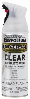 Universal Paint & Primer Dead Flat Spray Paint, Clear, 11-oz.