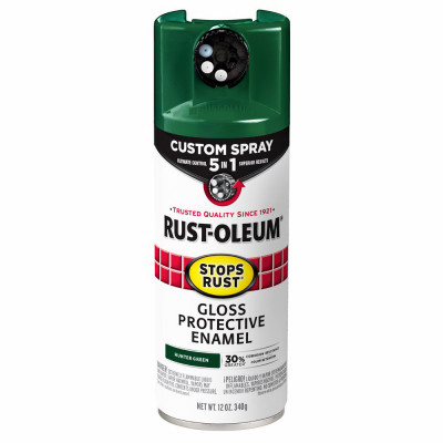 Stops Rust Custom Spray 5-in-1 Spray Paint, Gloss Hunter Green, 12 oz.