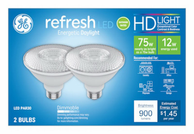 LED Light Bulbs, Daylight, Par 30, Short Neck, Diffused, 12 Watt, Medium Base, 2-Pk