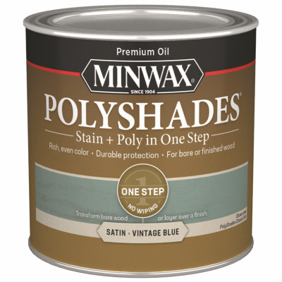 Polyshades Stain & Poly Finish, Satin Vintage Blue, 1/2 Pt.