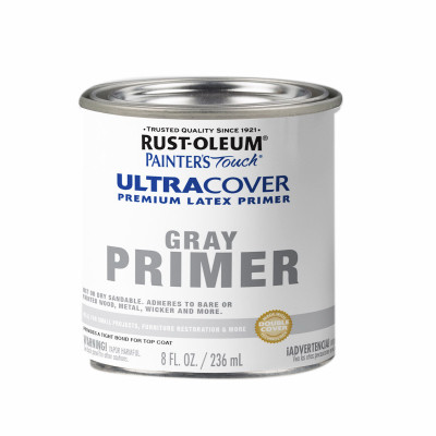 Painter's Touch Ultra Cover Latex Primer Paint, Gray, 1/2-Pt.