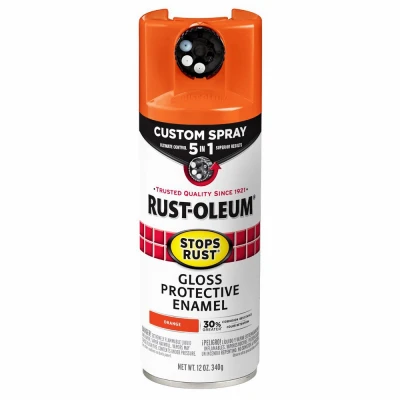 Stops Rust Custom Spray 5-in-1 Spray Paint, Gloss Orange, 12 oz.