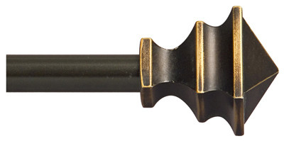 Decorative Curtain Rod, Bronze, 1/2 x 28 to 48 In.