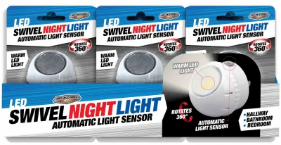 LED Swivel Night Light, Automatic Light Sensor (15 pieces)