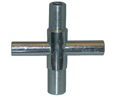 4-Way Outside Faucet/Hose Sillcock Key, Fits Square Stems, Metal